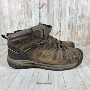 Keen Utility Flint II Steel Toe Brown Leather Work Boots Mens 15 D EH Rated